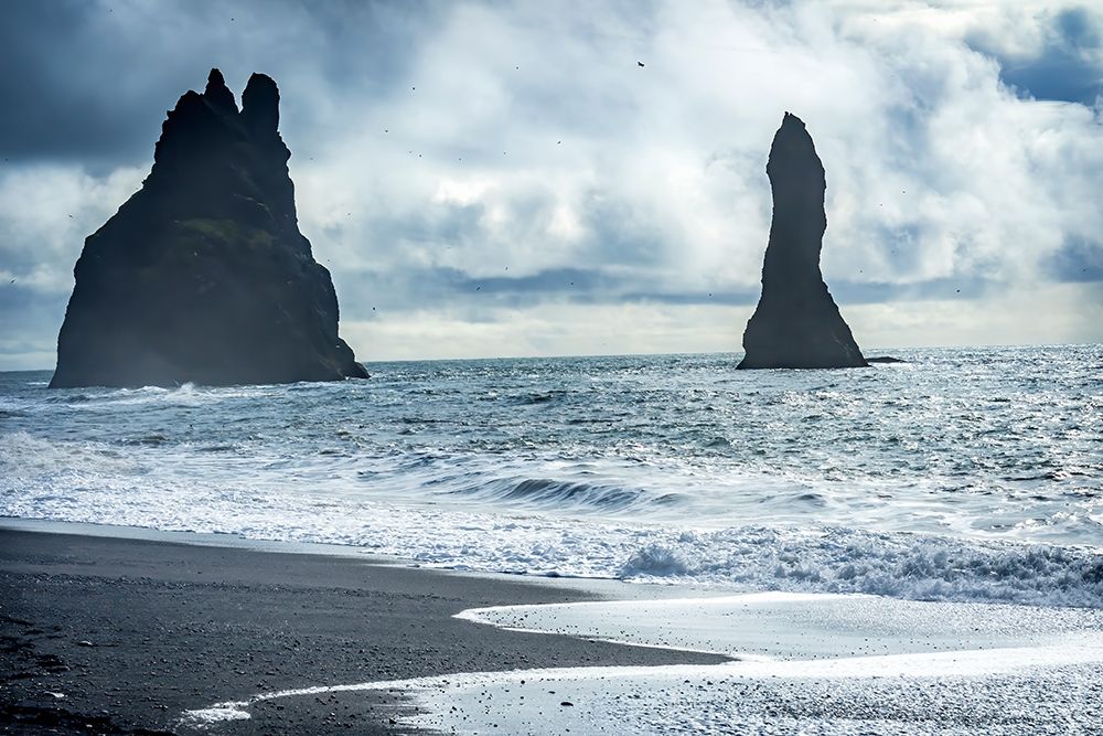 Black sand beach-South Shore-Iceland Sand is black obsidian art print by William Perry for $57.95 CAD